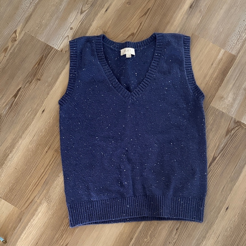 LOFT Navy Blue Knit Vest